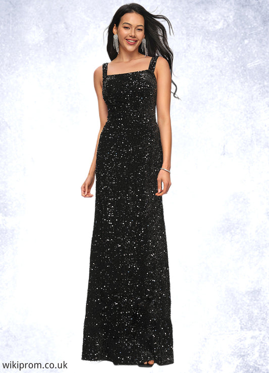 Anne Sheath/Column Scoop Floor-Length Sequin Prom Dresses SWKP0022228
