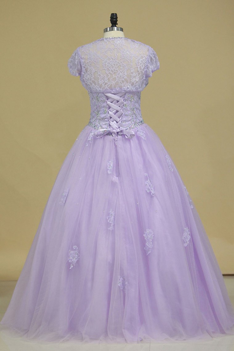 Quinceanera Dresses Sweetheart Tulle With Beads And Jacket