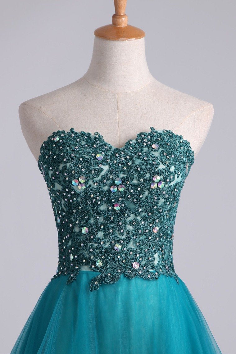 Homecoming Dress Sweetheart A Line With Applique And Beads