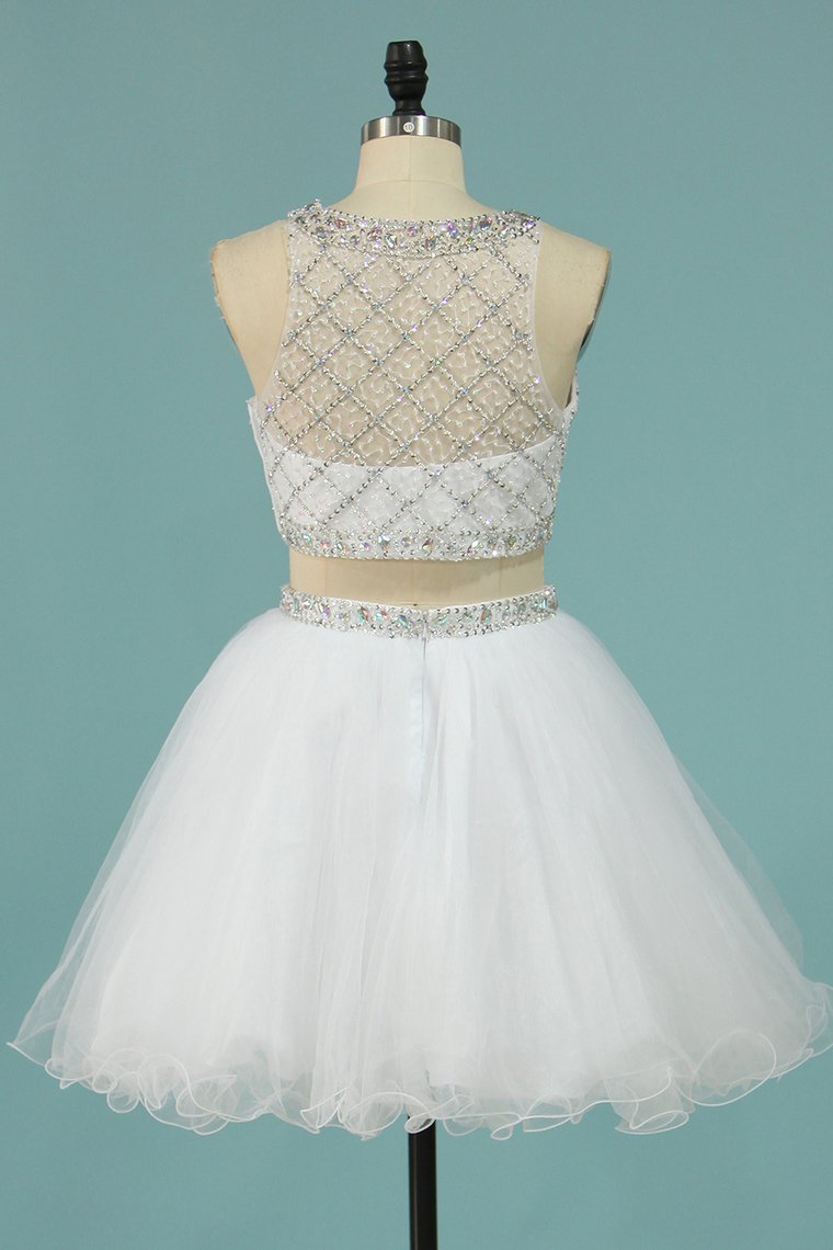 Hot Selling Homecoming Dresses Scoop A-Line Beaded Bodice Tulle Short/Mini