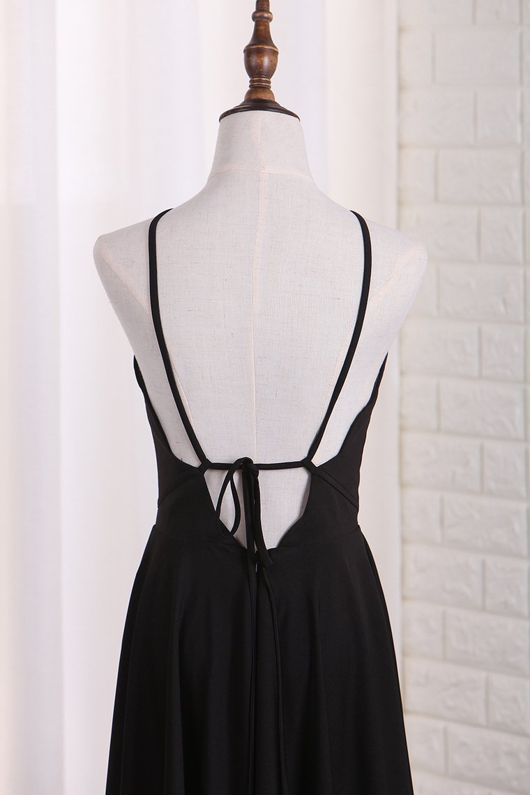 A Line Spaghetti Straps Spandex Cocktail Dresses Short/Mini Open Back