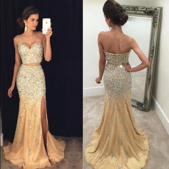 Sexy Prom Dress Mermaid Evening Dress Split Side Prom Dress Long Prom Dresses 305