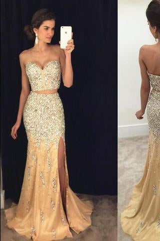 Sexy Prom Dress Mermaid Evening Dress Split Side Prom Dress Long Prom Dresses 305