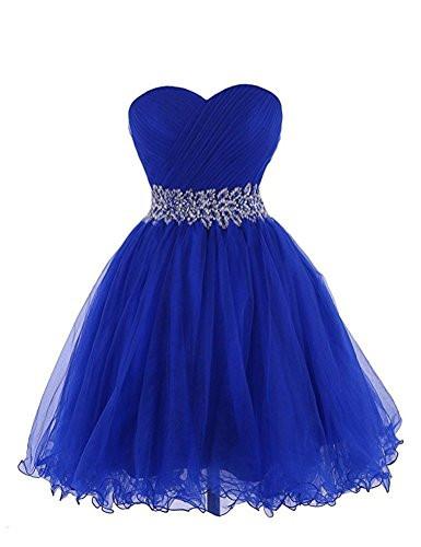 Sweetheart Short Blue Bridesmaid Dresses Homecoming Dresses WK769