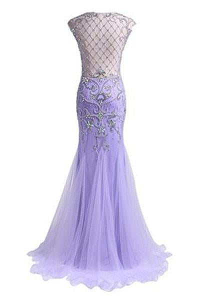 Prom Dresses A Line Beaded Bodice Open Back Party Dresses WK219