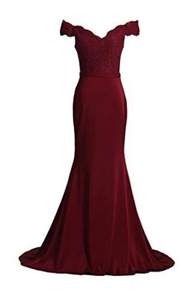 Prom Dresses Spandex Off The Shoulder Long Evening Dress WK226