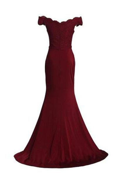 Prom Dresses Spandex Off The Shoulder Long Evening Dress WK226