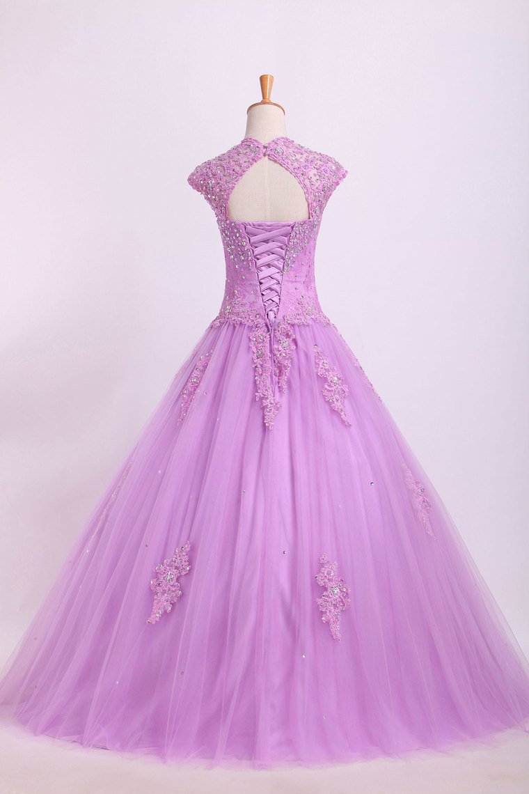 New Arrival Quinceanera Dresses Ball Gown Floor Length Tulle With Beadings&Applique