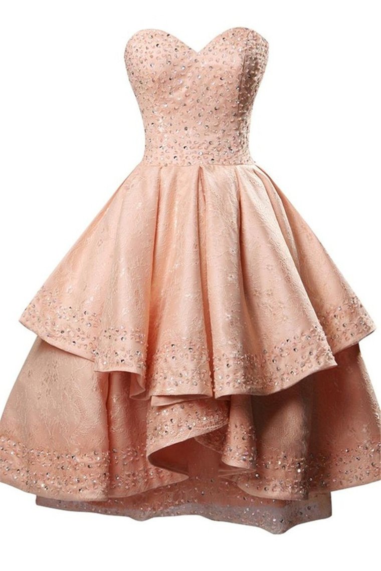 New Arrival Prom Dresses A Line Sweetheart Lace With Beading