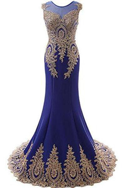 Sleeveless Evening Dress Long Mermaid Prom Gown EXU028