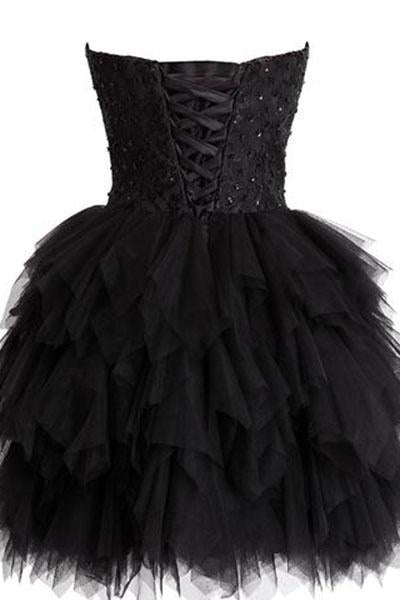 Mini Princess Strapless Ruffled Homecoming Cocktail Dress D0237