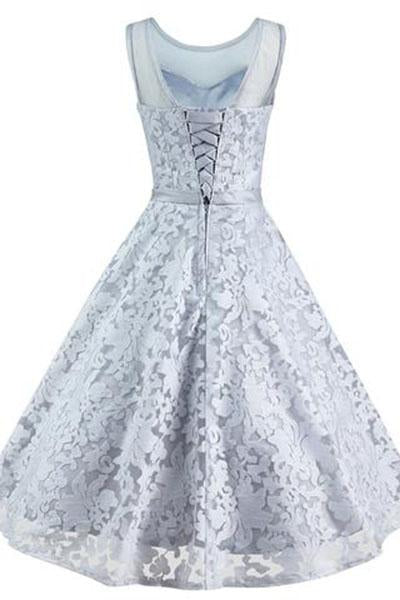 Elegant Floral Lace Cap Sleeve Bridesmaid Prom Dress WK206