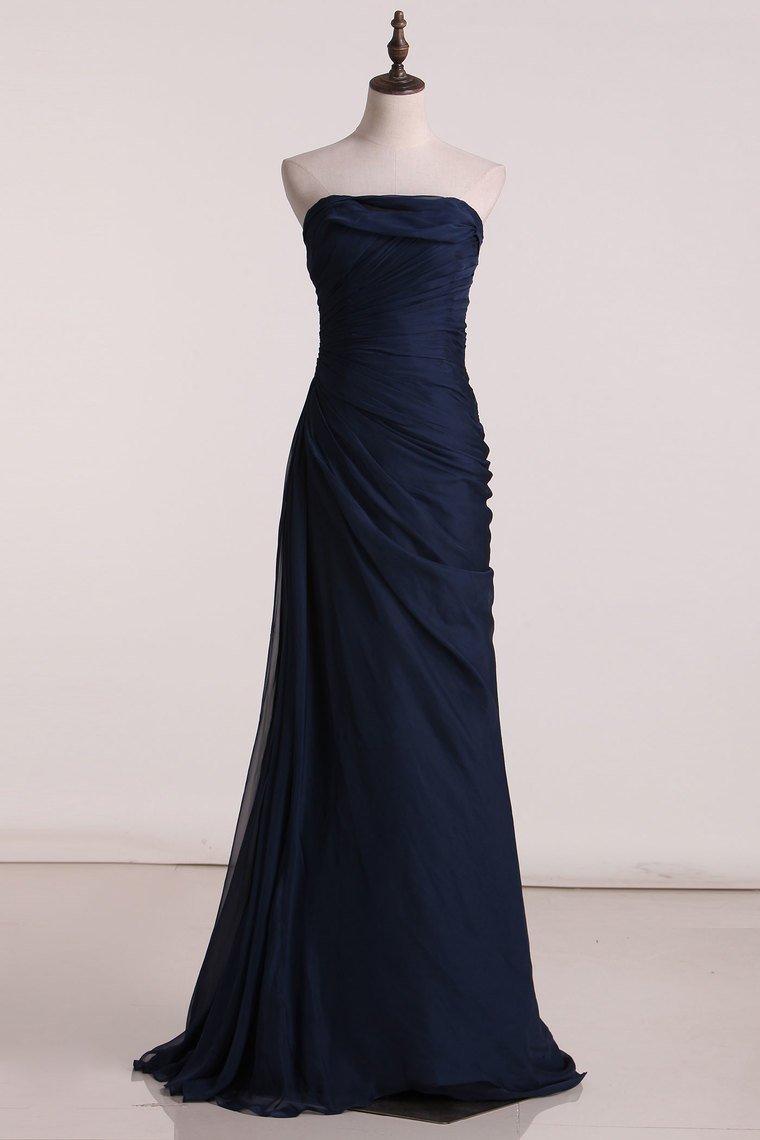 Prom Dresses A Line One Shoulder Chiffon With Ruffles And Slit