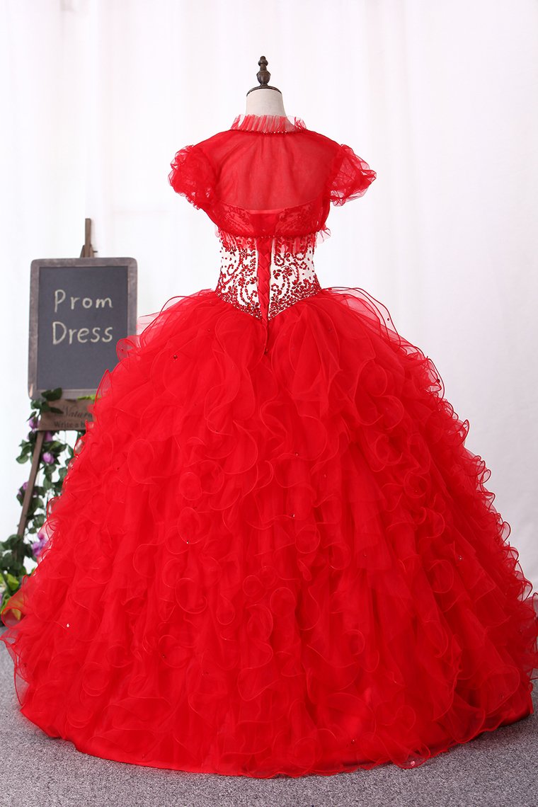 Sweetheart Ball Gown Quinceanera Dresses Floor Length With Beads