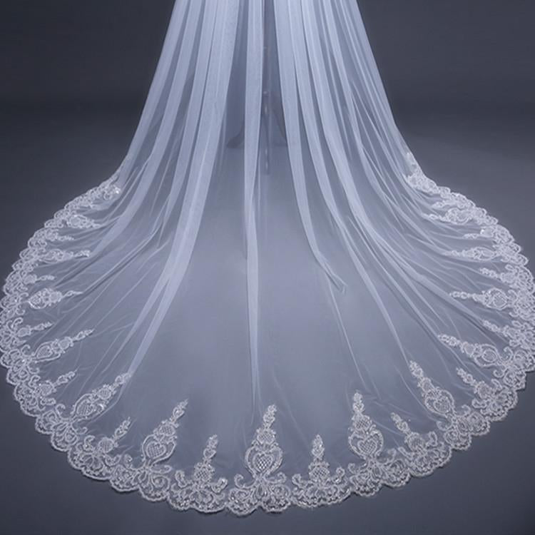 Cathedral Tulle Lace Ivory Wedding Veil Bridal Veil Wedding Veil WK288