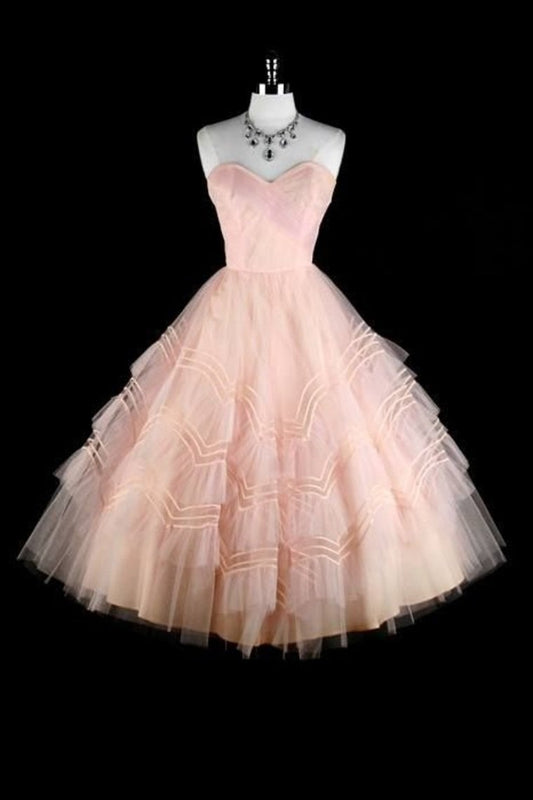 Lovely Sweetheart Homecoming Dresses A Line Tulle Tea Length