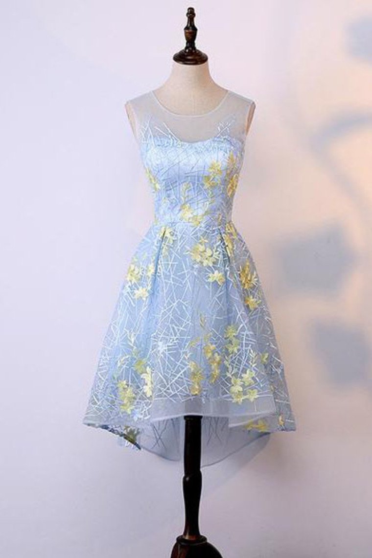 New Arrival Scoop Tulle With Embroidery A Line Homecoming Dresses