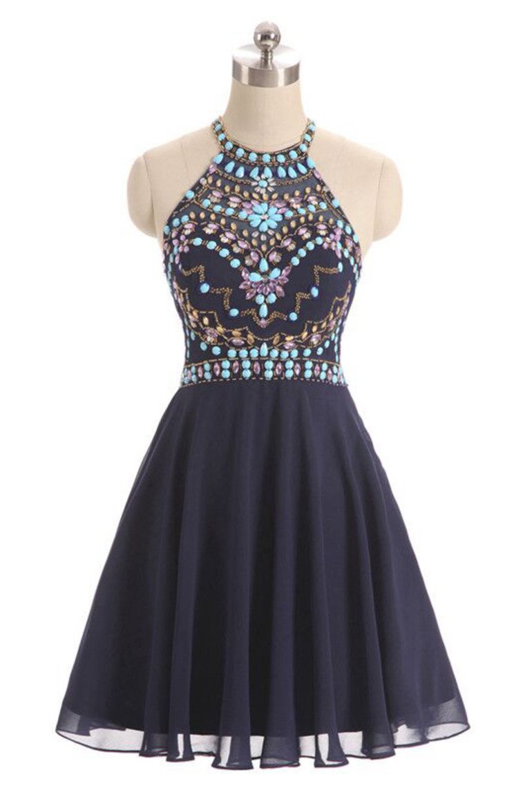 2024 A Line Homecoming Dresses Chiffon With Beading Short/Mini