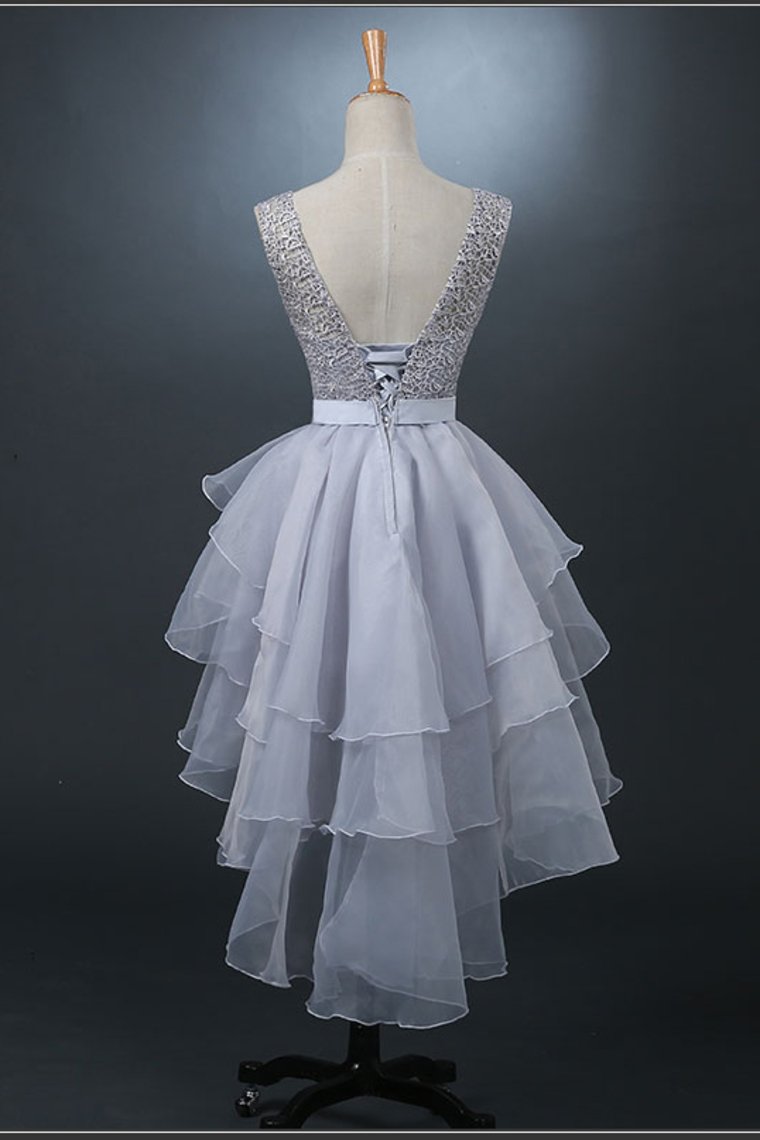 New Arrival Scoop Organza & Lace With Sash A Line Homecoming Dresses