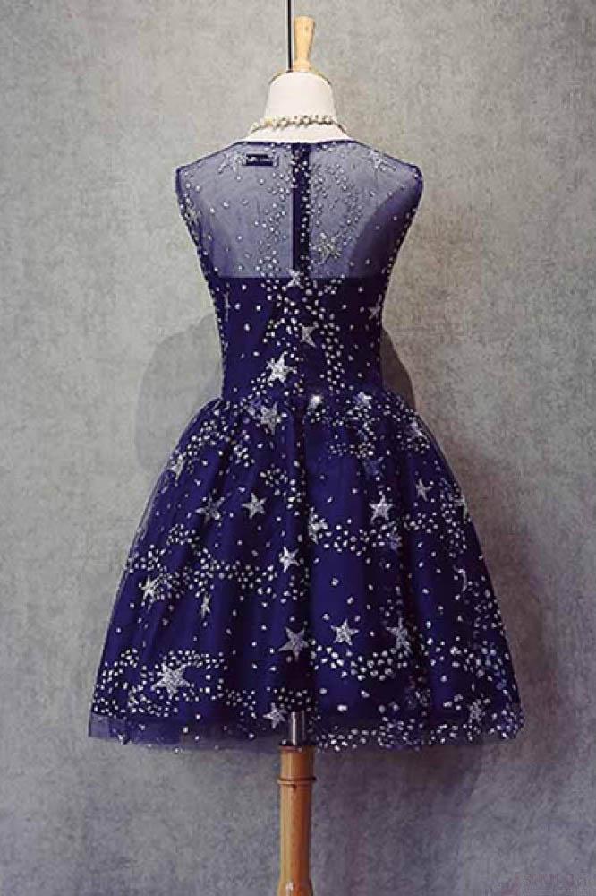 A Line Knee Length Beading Royal Blue Homecoming Dresses Short Bling Prom Dresses WK627